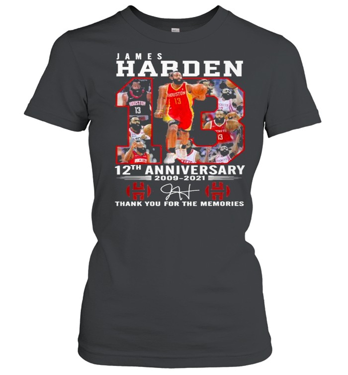 James harden 12th anniversary 2009 2021 thank you for the memories shirt Classic Women's T-shirt
