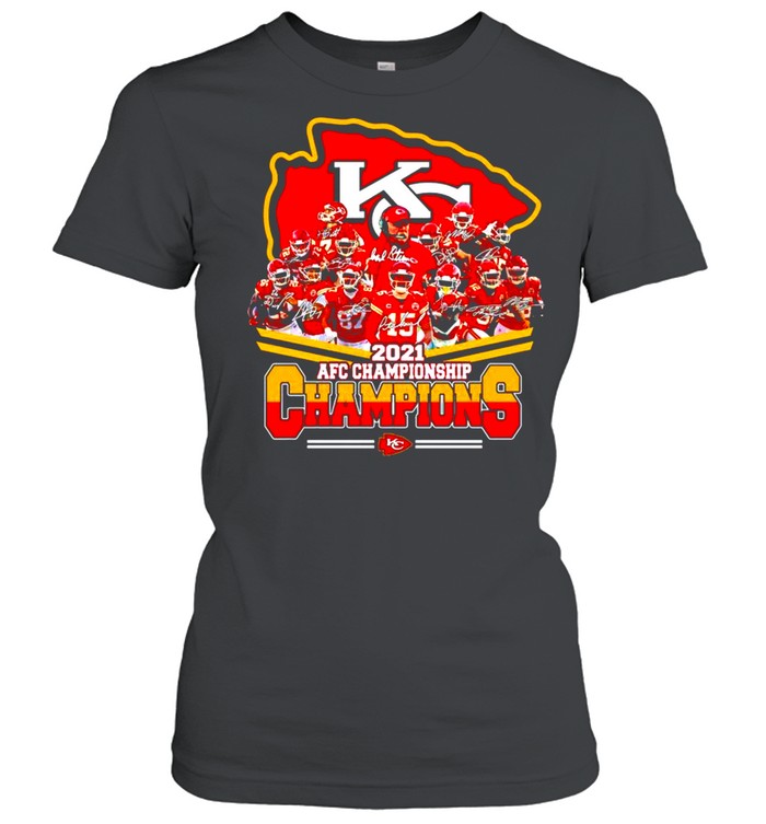 Kansas City Chiefs 2021 AFC championship Champions signatures shirt Classic Women's T-shirt