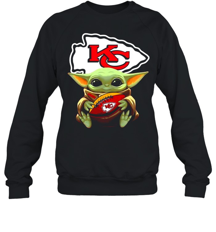 Baby Yoda Hug Rugby Kansas City Chiefs 2021 shirt Unisex Sweatshirt