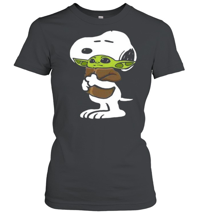 Snoopy Hug Star Wars Baby Yoda 2021 shirt Classic Women's T-shirt