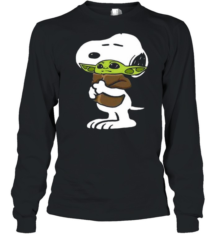 Snoopy Hug Star Wars Baby Yoda 2021 shirt Long Sleeved T-shirt