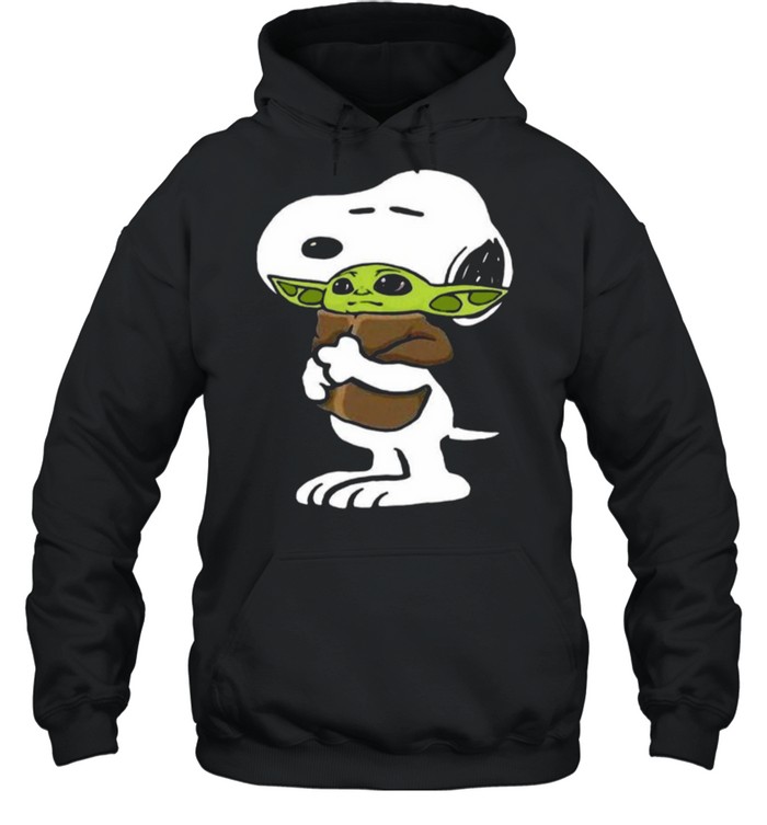 Snoopy Hug Star Wars Baby Yoda 2021 shirt Unisex Hoodie
