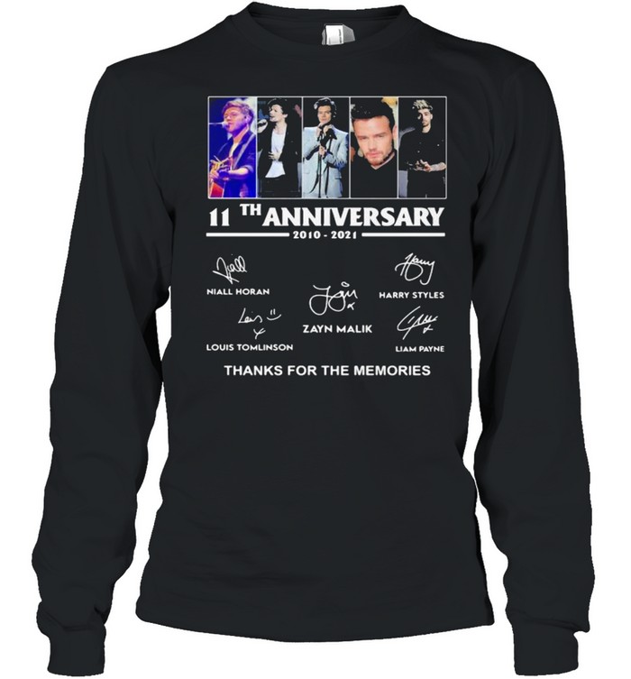 11th Anniversary One Direction Thank You For The Memories shirt Long Sleeved T-shirt