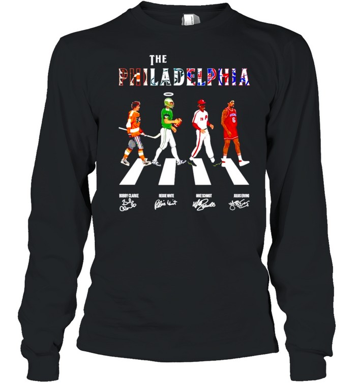 The philadelphia teams sport abbey road signatures shirt Long Sleeved T-shirt