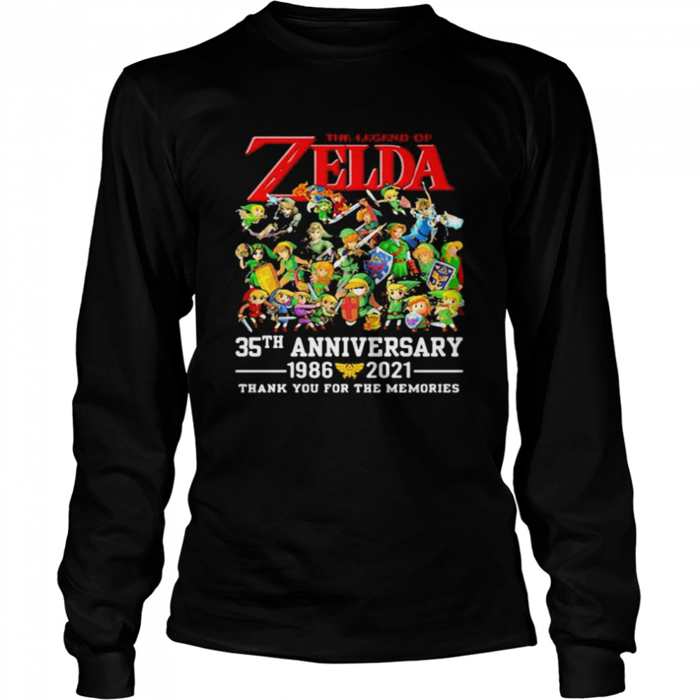The Zelda 35th Anniversary 1986 2021 Thank You For The Memories shirt Long Sleeved T-shirt