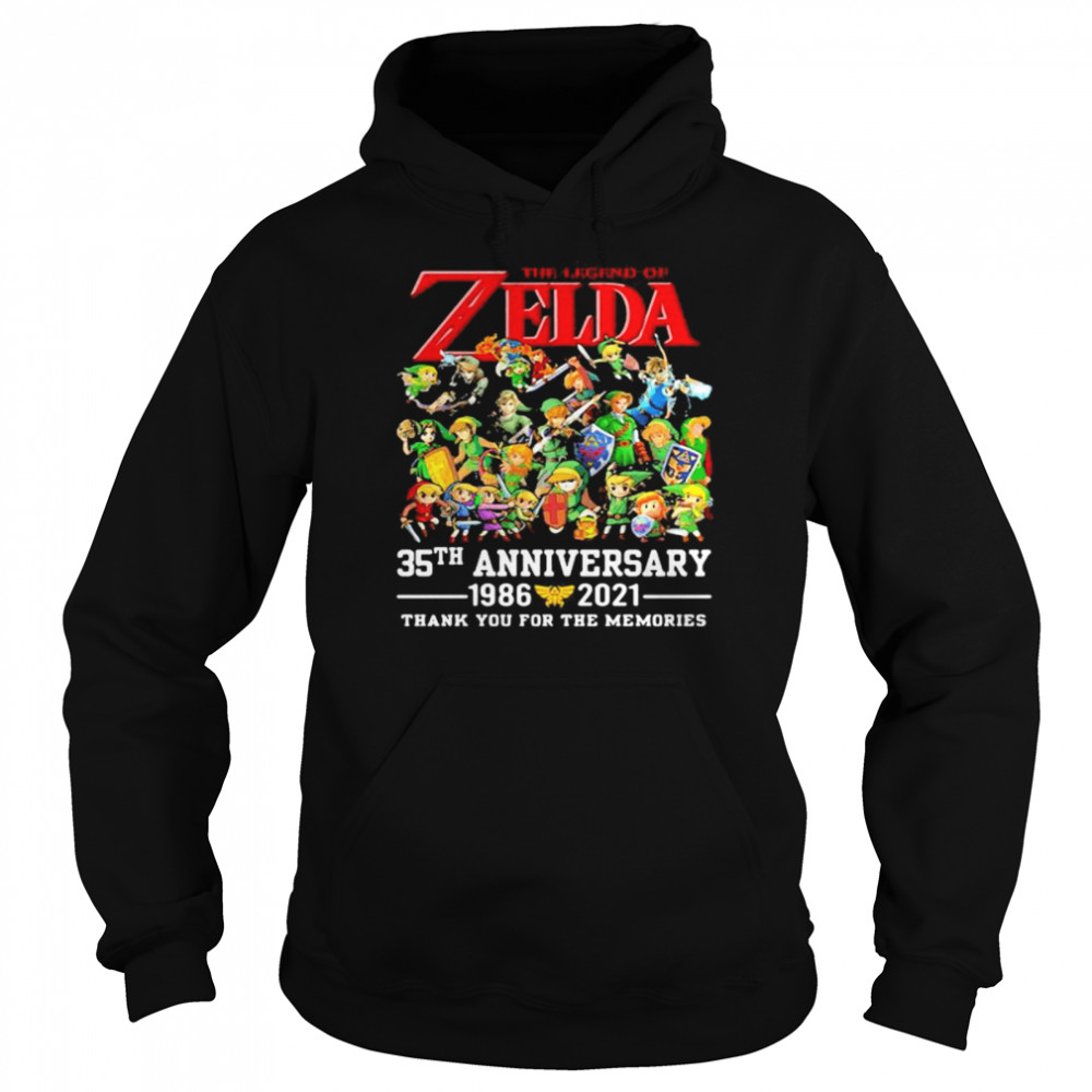 The Zelda 35th Anniversary 1986 2021 Thank You For The Memories shirt Unisex Hoodie