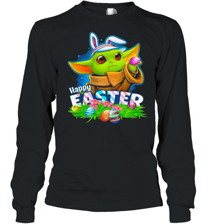 Happy Easter Day Egg Baby Yoda Star Wars  Long Sleeved T-shirt