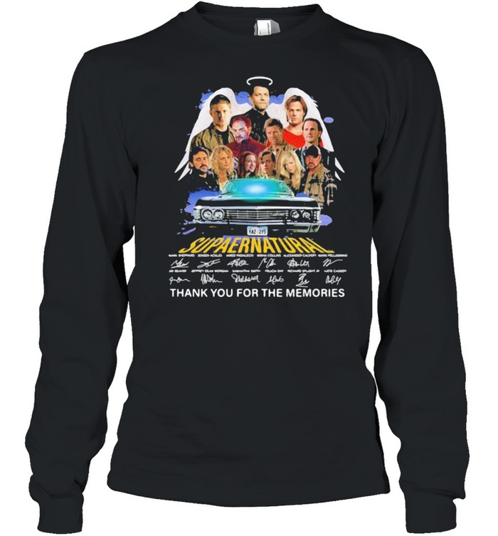 Supernatural Legends Thank You For The Memories Signature  Long Sleeved T-shirt