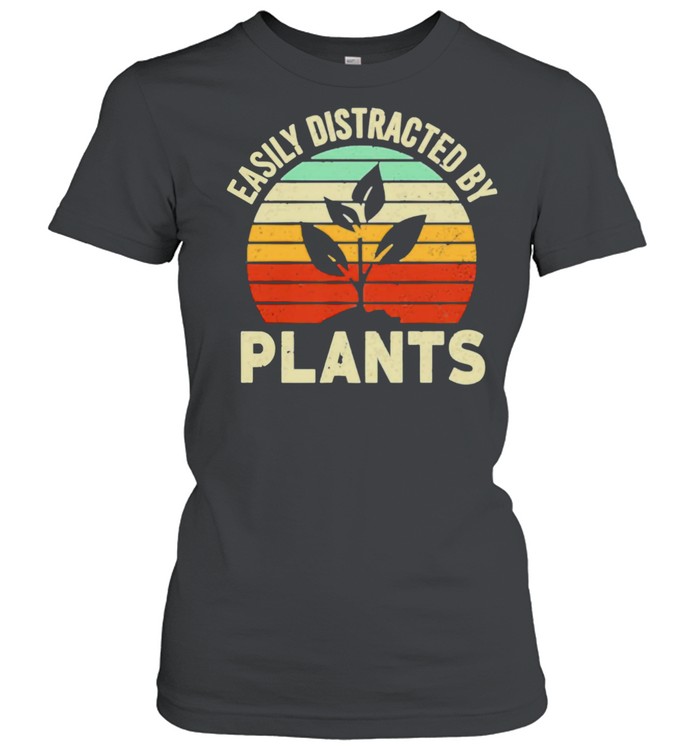 Easily distracted by plants vintage shirt Classic Women's T-shirt