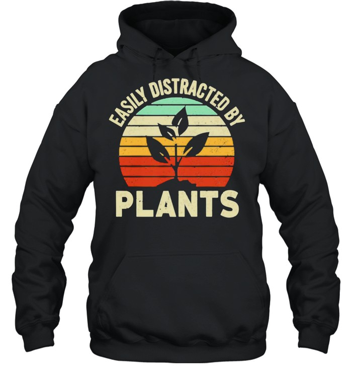 Easily distracted by plants vintage shirt Unisex Hoodie