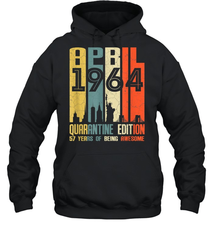 57 Years Old 57th Birthday Decoration April 1964 shirt Unisex Hoodie