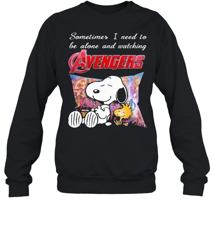 Snoopy And Woodstock Sometimes I Need To Be Alone And Watching Avengers  Unisex Sweatshirt