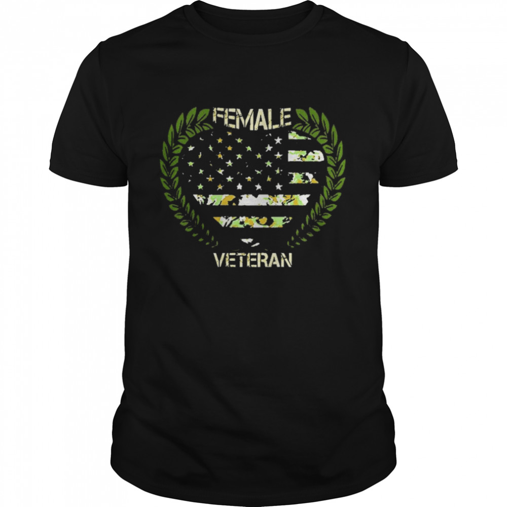 Female veteran American flag shirt