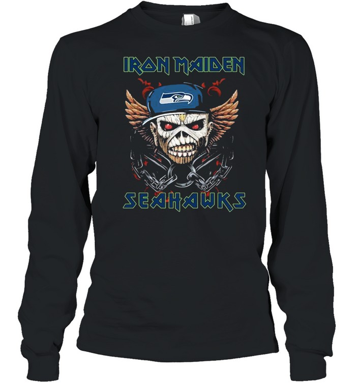 Iron Maiden Skull Seattle Seahawks shirt Long Sleeved T-shirt