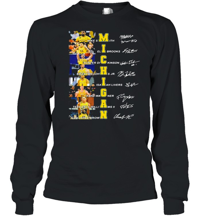 Name All Player Team Michigan Signature  Long Sleeved T-shirt