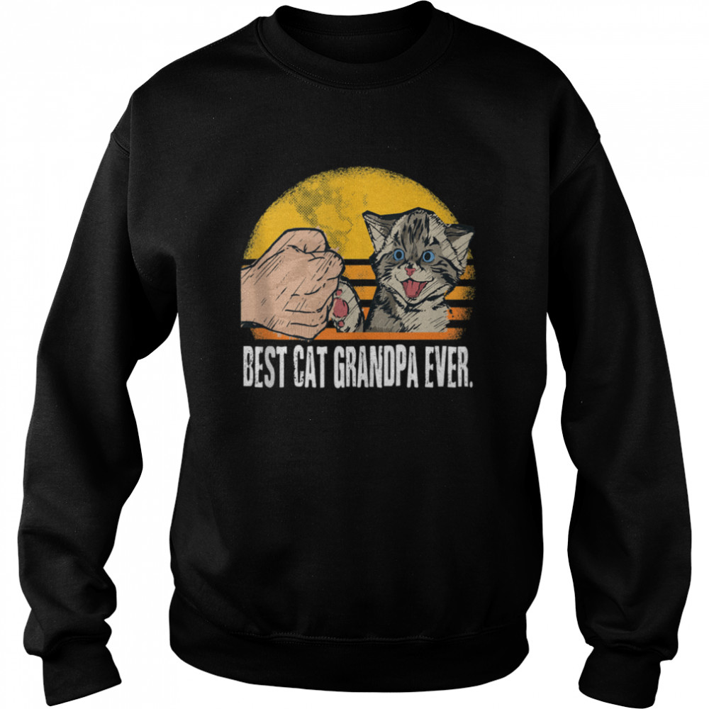 Cat Grandpa Vintage Eighties Cat Retro Distressed 2021 shirt Unisex Sweatshirt