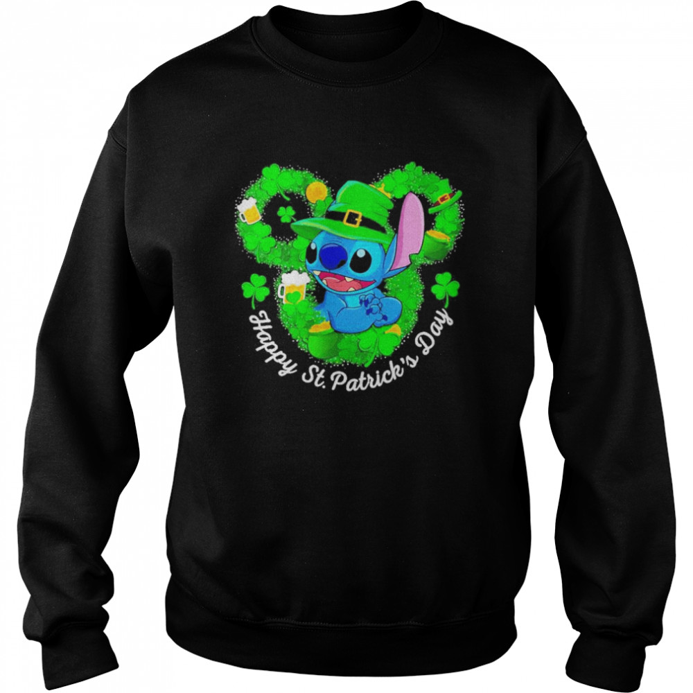 Disney Mickey Stitch Irish Stitch Happy St. Patrick’s Day  Unisex Sweatshirt