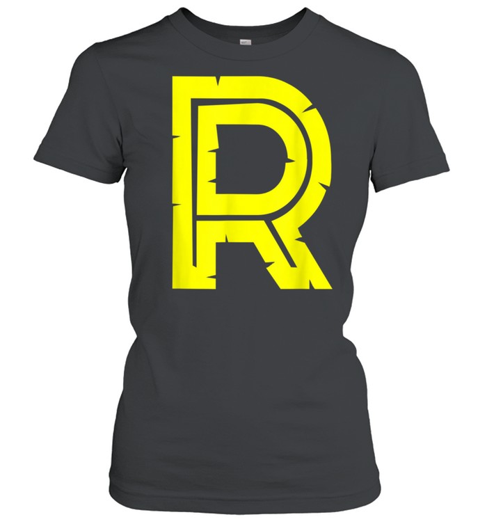 R Yellow Alphabet Monogram Initials shirt Classic Women's T-shirt