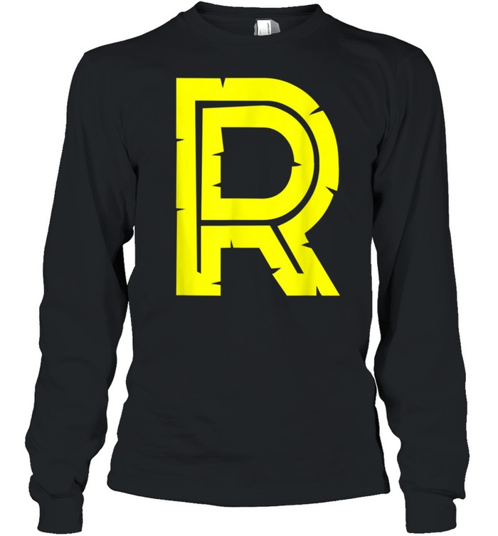 R Yellow Alphabet Monogram Initials shirt Long Sleeved T-shirt