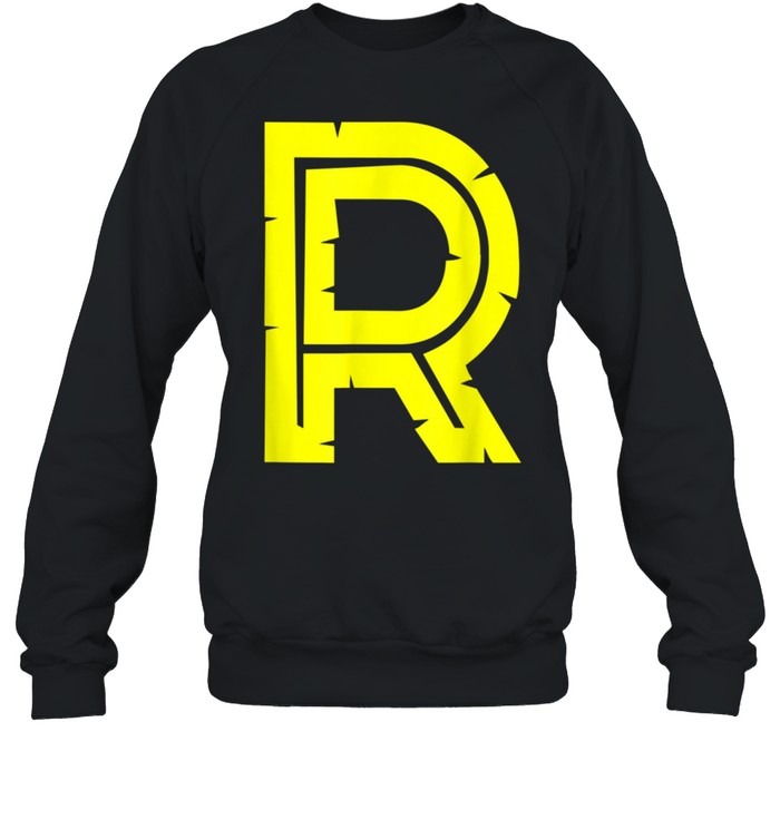 R Yellow Alphabet Monogram Initials shirt Unisex Sweatshirt