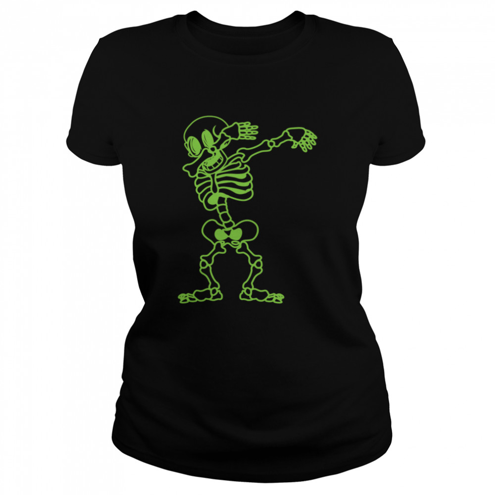 Dabbing Skeleton Green Halloween Costume Skull Langarmshirt shirt Classic Women's T-shirt