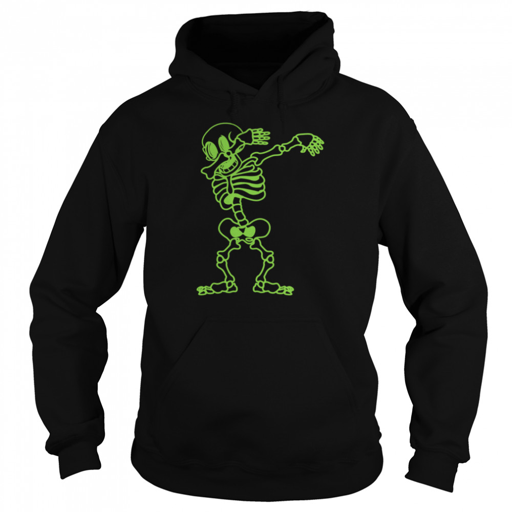 Dabbing Skeleton Green Halloween Costume Skull Langarmshirt shirt Unisex Hoodie