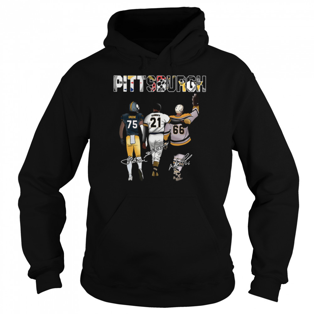 Pittsburgh Sports Pittsburgh Steelers Pittsburgh Pirates Greene Clemente Signatures shirt Unisex Hoodie