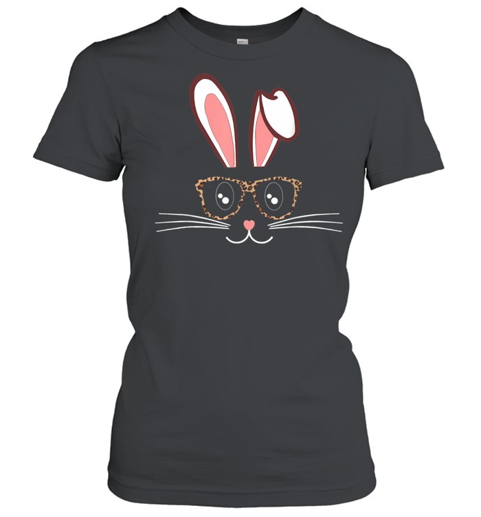 Bunny Face Leopard Print Glasses EASTER Boy pjs  Classic Women's T-shirt
