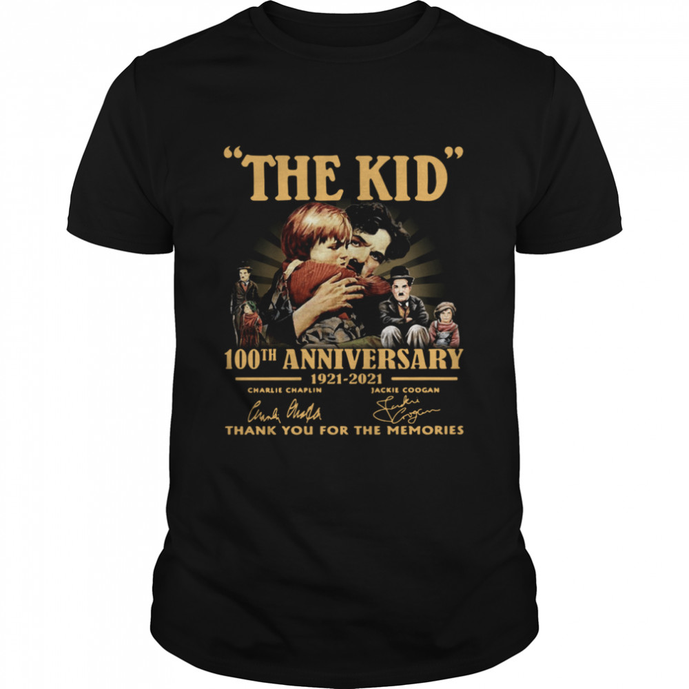The Kid 100th anniversary 1921 2021 signatures thank you for the memories shirt