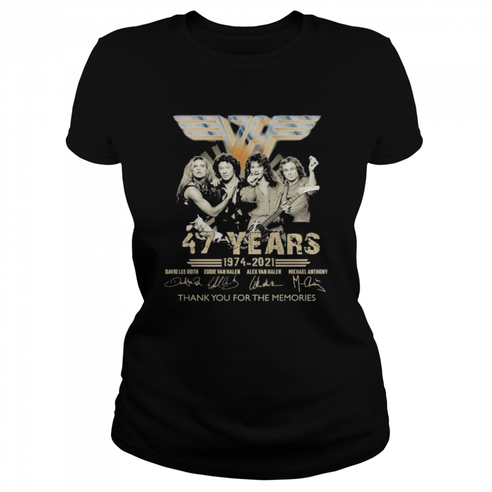 Van Halen 47 years 1974 2021 signatures thank you for the memories shirt Classic Women's T-shirt