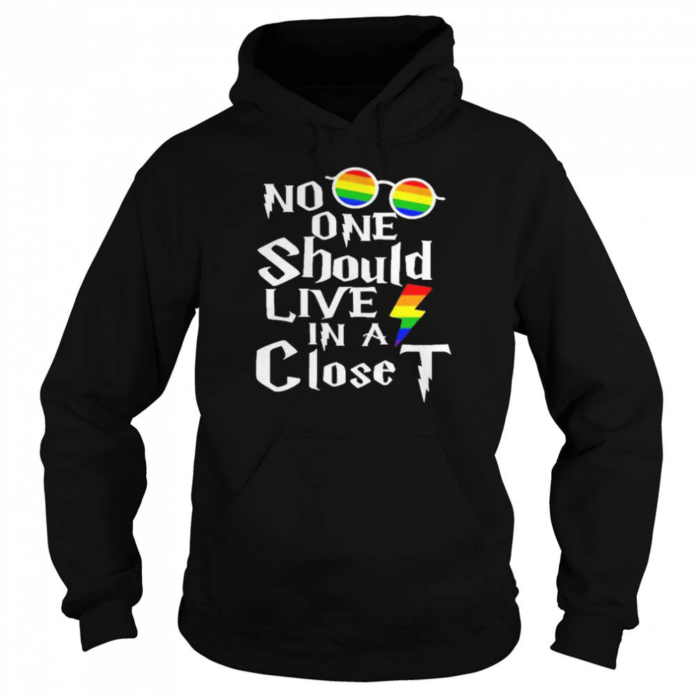 LGBT Harry potter no one should live in a closet shirt Unisex Hoodie