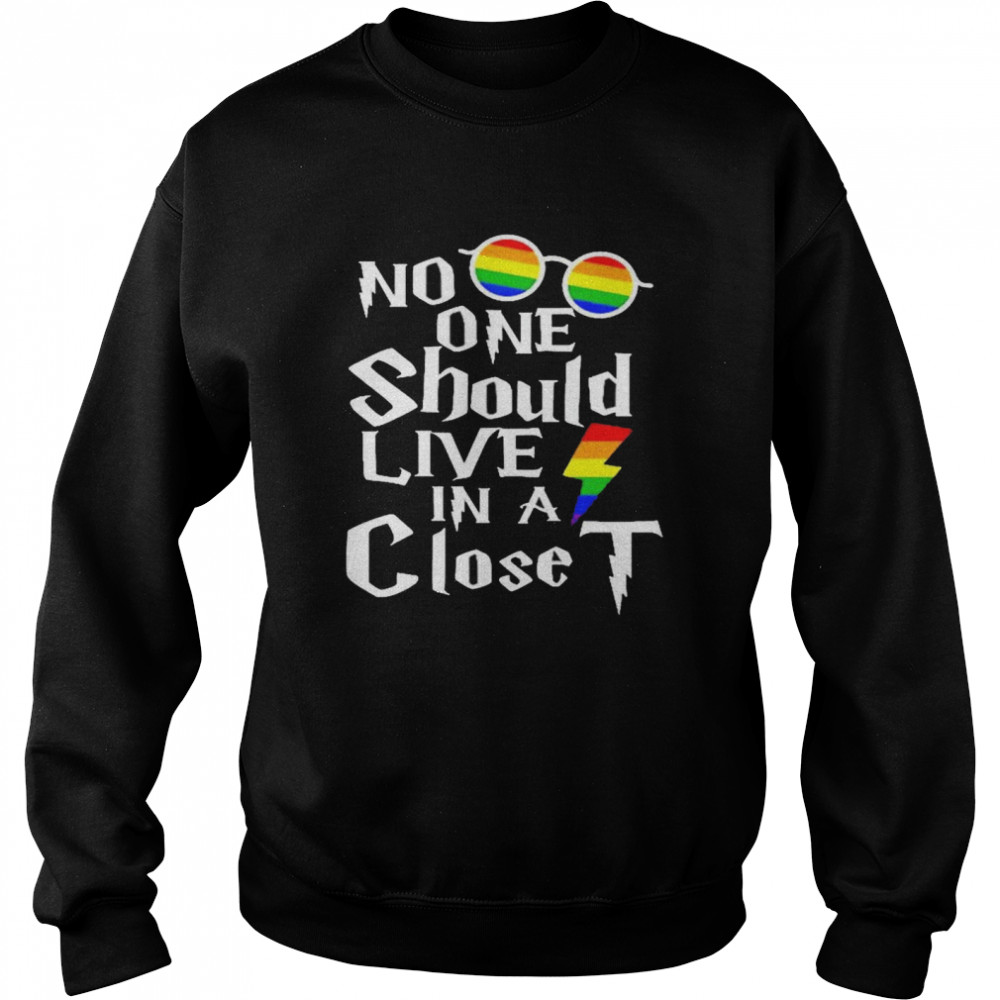 LGBT Harry potter no one should live in a closet shirt Unisex Sweatshirt