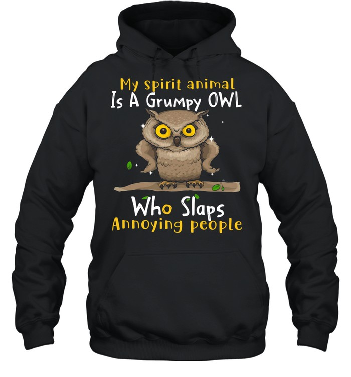 My Spirit Animal Is A Grumpy Owl Who Slaps Annoying People  Unisex Hoodie