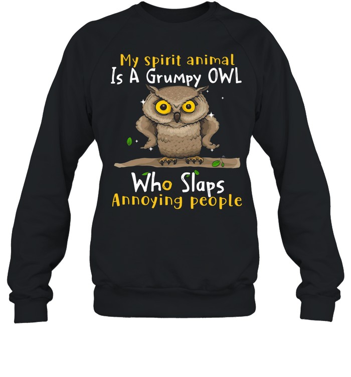 My Spirit Animal Is A Grumpy Owl Who Slaps Annoying People  Unisex Sweatshirt