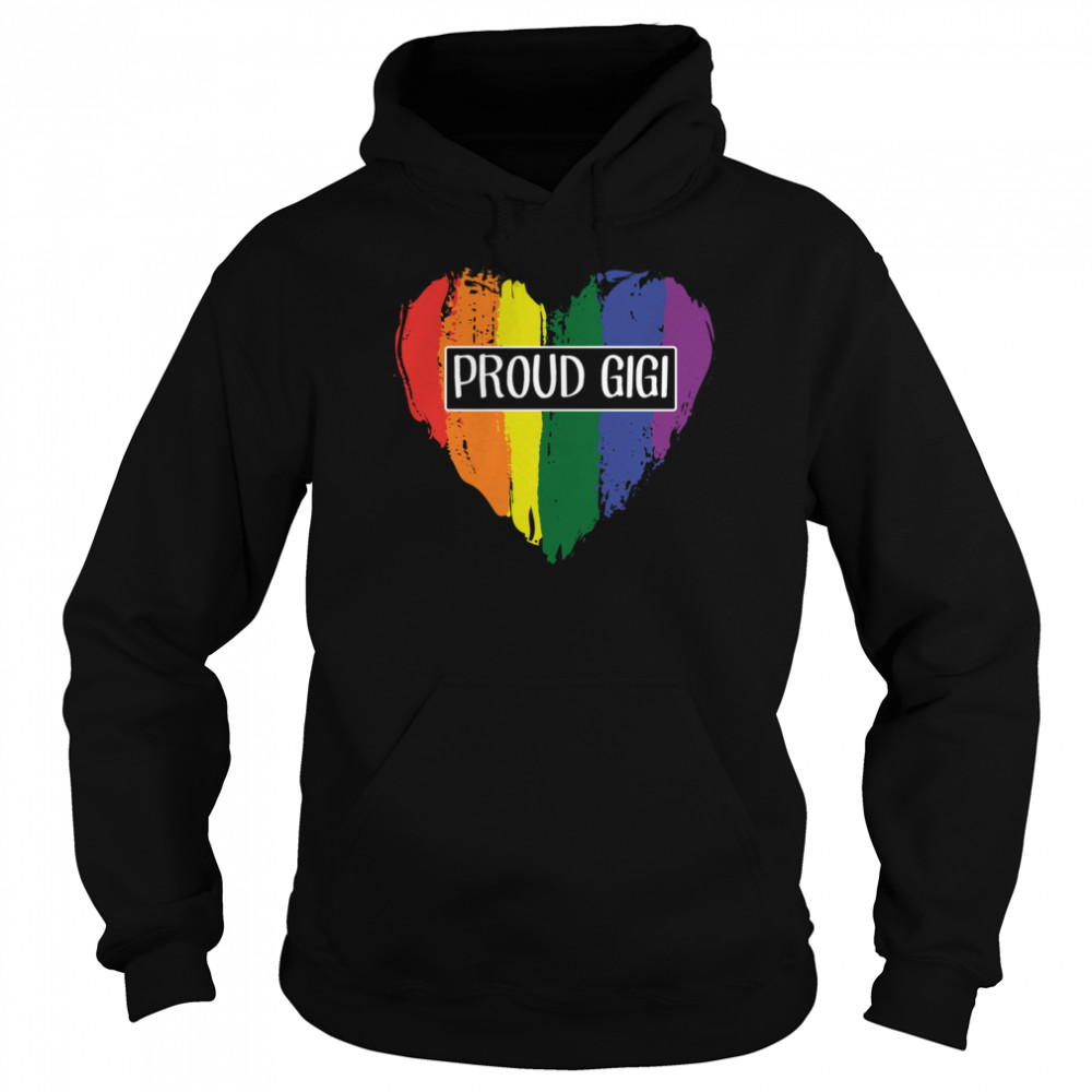 Proud GiGi Heart Grandma LGBT shirt Unisex Hoodie
