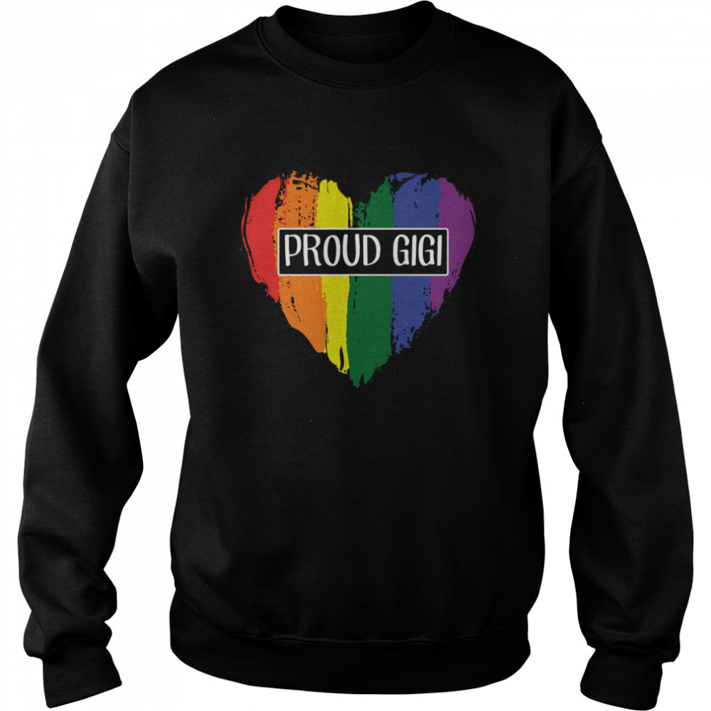 Proud GiGi Heart Grandma LGBT shirt Unisex Sweatshirt