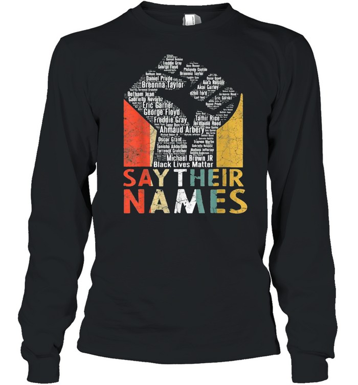 Say Their Names BLM Vintage  Long Sleeved T-shirt
