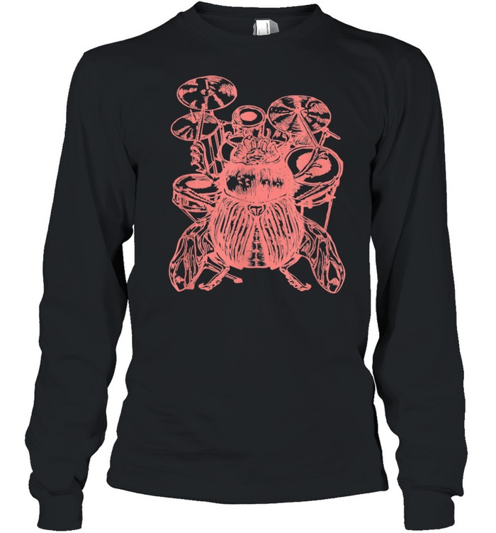 SEEMBO Beetle Playing Drums Drummer Drumming Musician Band  Long Sleeved T-shirt