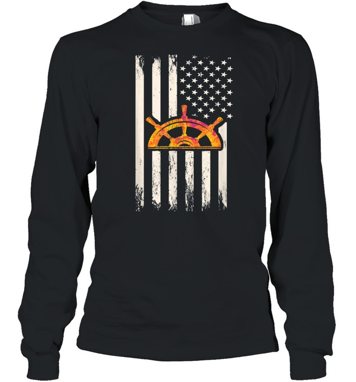 4th Of July American Flag Patriotic Boating For Boaters shirt Long Sleeved T-shirt