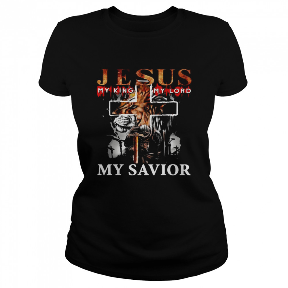 Lion Jesus My King My Lord My Savior T-shirt Classic Women's T-shirt