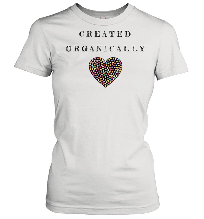 Cute Created Organically Text Design Easter Heart and Eggs shirt Classic Women's T-shirt