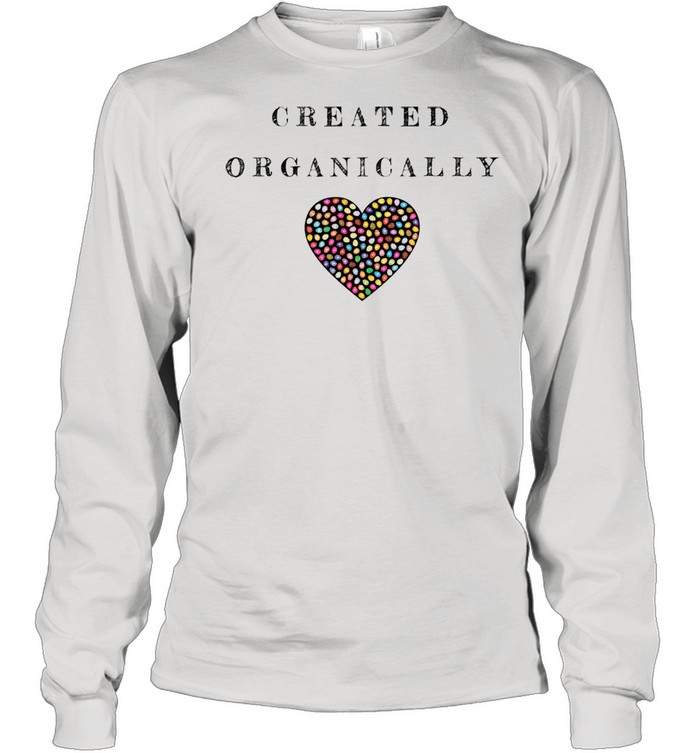 Cute Created Organically Text Design Easter Heart and Eggs shirt Long Sleeved T-shirt