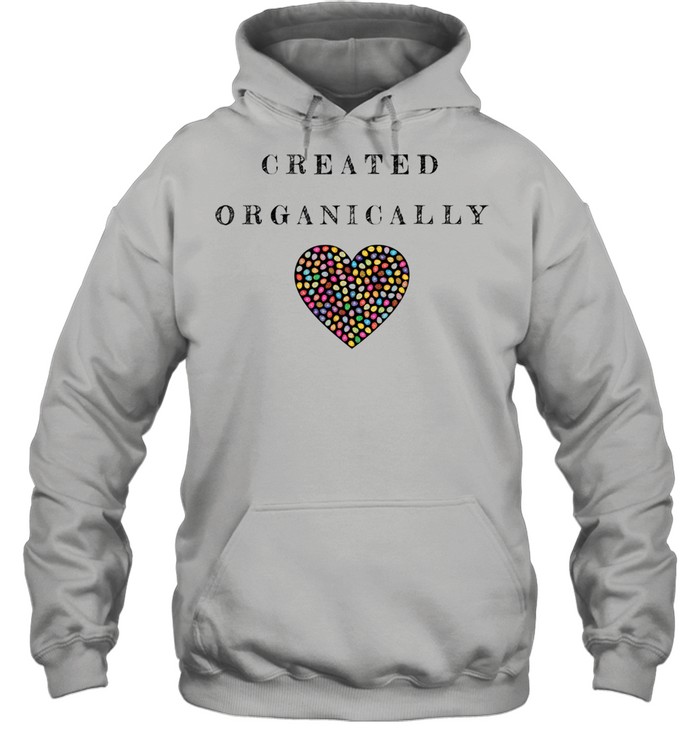 Cute Created Organically Text Design Easter Heart and Eggs shirt Unisex Hoodie