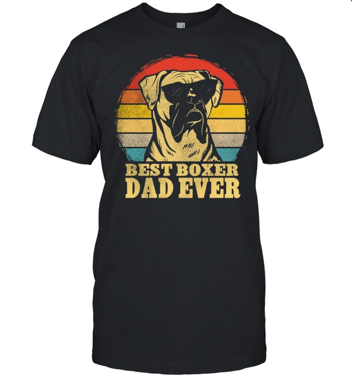 Best Boxer dad ever sunset retro shirt