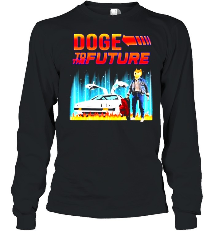 Dogecoin Elon Musk With Doge To The Future shirt Long Sleeved T-shirt