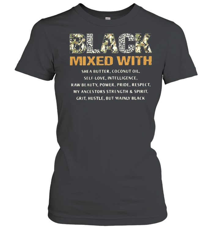Women Black Mixed With She a Butter Coconut Oil Lepoard  Classic Women's T-shirt