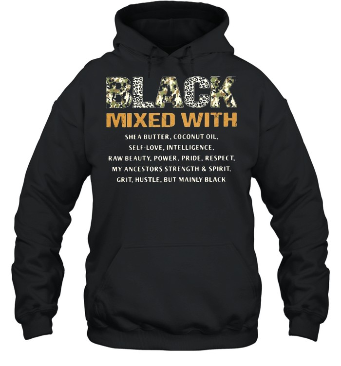 Women Black Mixed With She a Butter Coconut Oil Lepoard  Unisex Hoodie