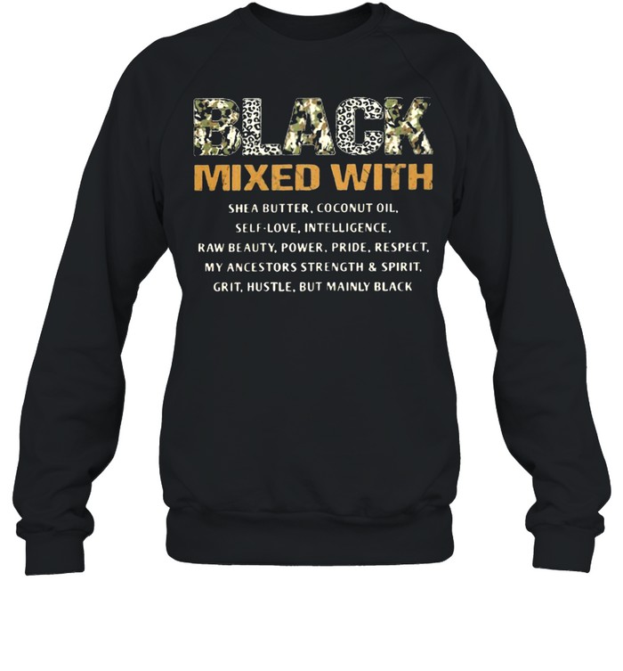 Women Black Mixed With She a Butter Coconut Oil Lepoard  Unisex Sweatshirt