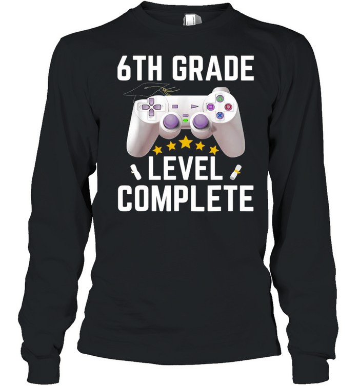 6 Th Grade Level Complete Gamer Class Of 2021  Long Sleeved T-shirt