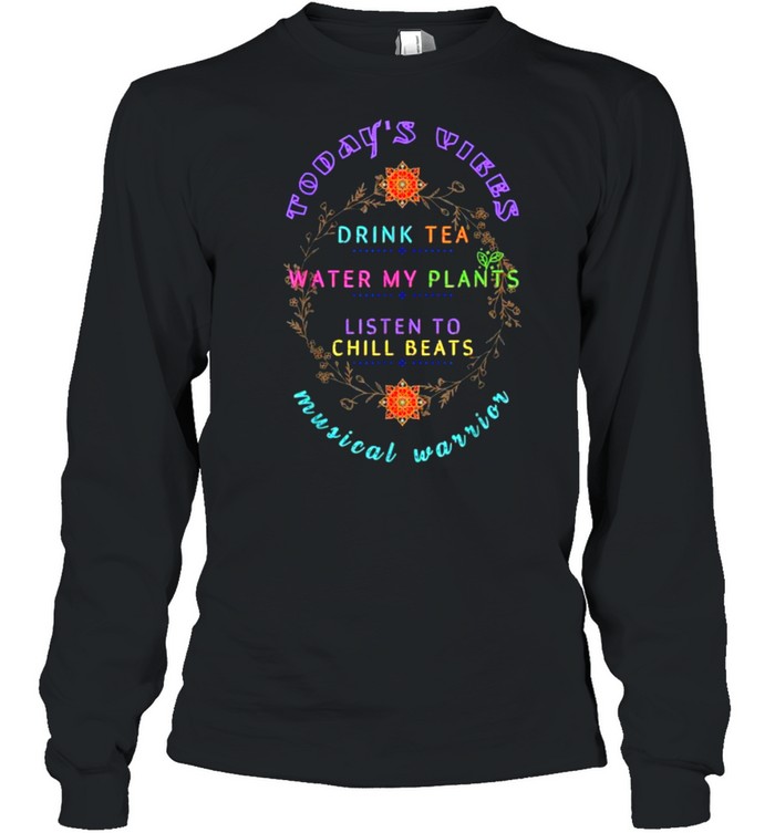 Todays Vibes Musical Warrior Off Grid Nature Graphic T- Long Sleeved T-shirt